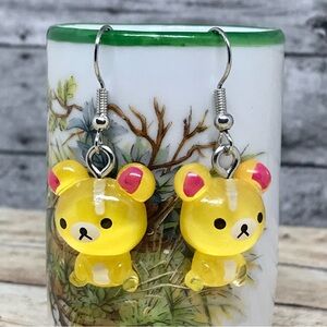 Bear Yellow Animal Hook Earrings